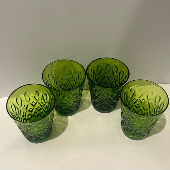 Set of 4 Zrike Glasses Teardrop Pressed Glass - Picture 3 of 6